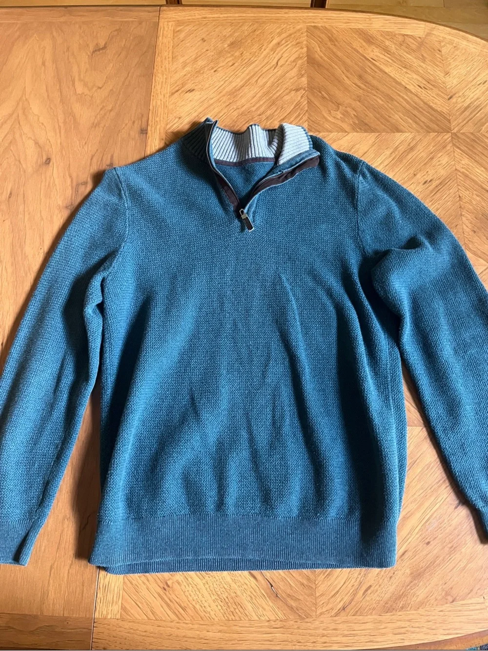 Men's Teal Quarter-Zip Sweater